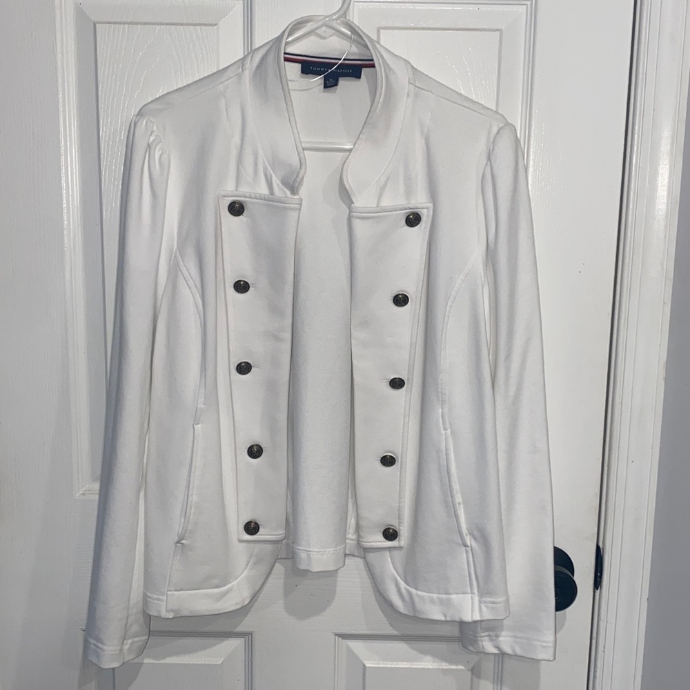 Women's White Double-Breasted Jacket Tommy Hilfiger